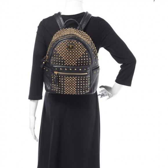 AUTHENTIC MCM Lambskin Crystal Studded Backpack. - Picture 5 of 6